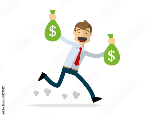 Vector of businessman got money