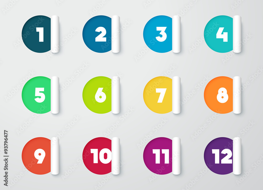 Circle Paper Cut Out Notes With Numbers For Calendar 1 to 12
Circle Paper Cut Out Notes With Numbers For Calendar 1 to 12