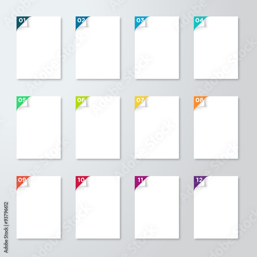 White Pages With Numbered Steps 1 to 12 Corner Pealed Back
