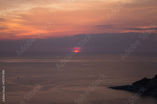 sunset evening at phuket islands thailand, sea viewpoint