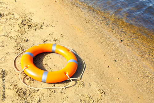 A life buoy on the beach