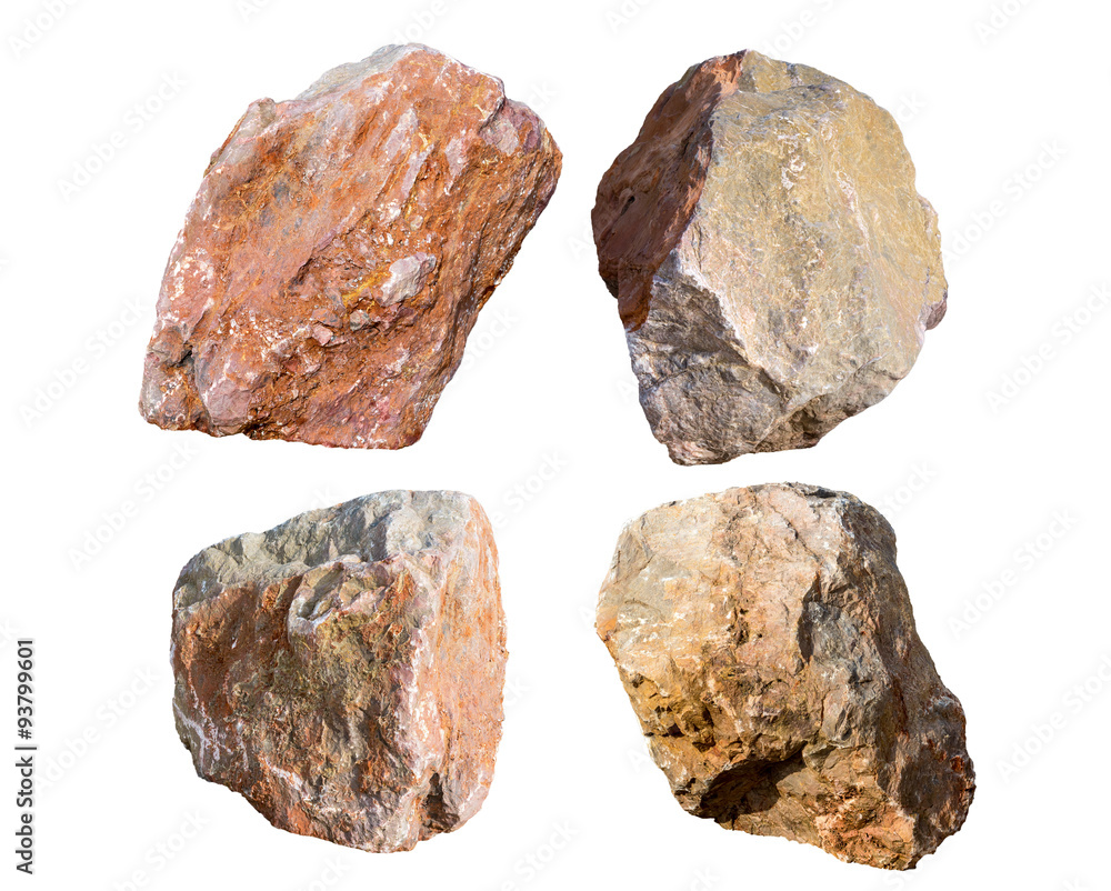 big granite rock stone isolated on white big granite rock stone isolated on white