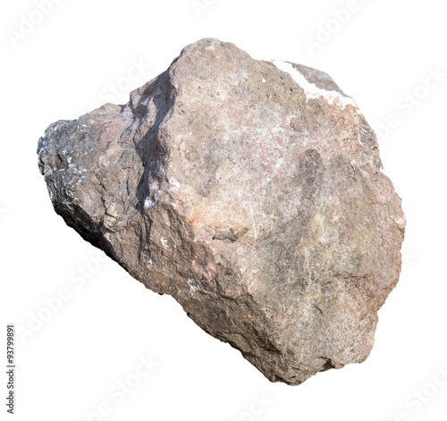 big granite rock stone isolated on white