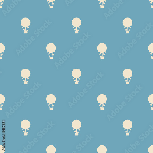 Seamless Background with hot air balloons retro.