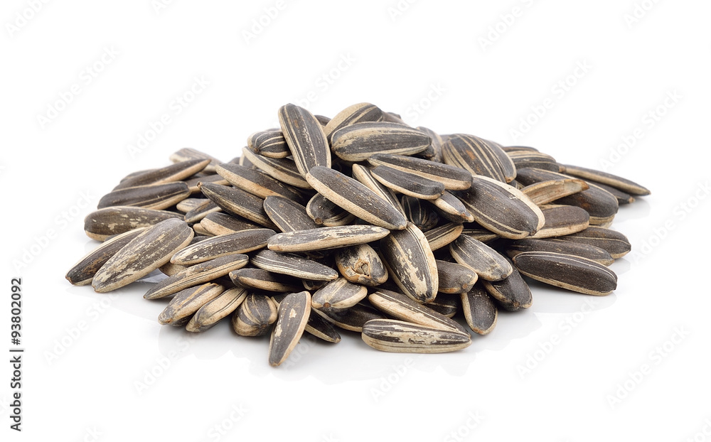 sunflower seeds on white background sunflower seeds on white background