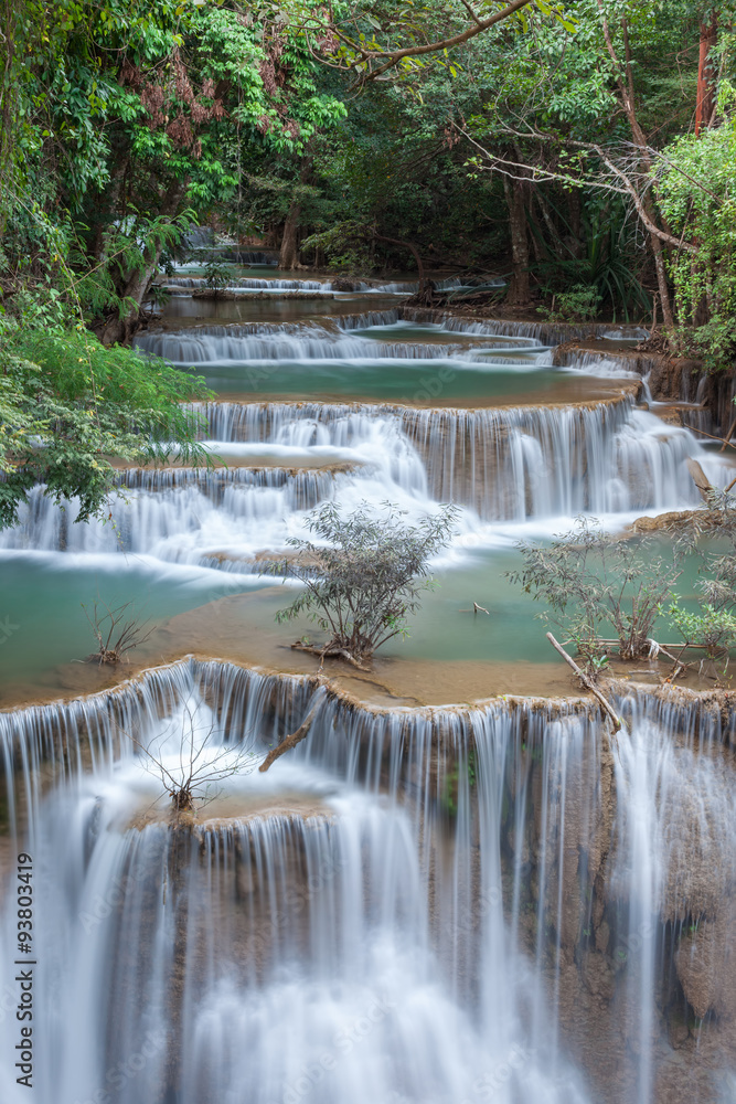 Beautiful cascade of Huay mae khamin waterfall