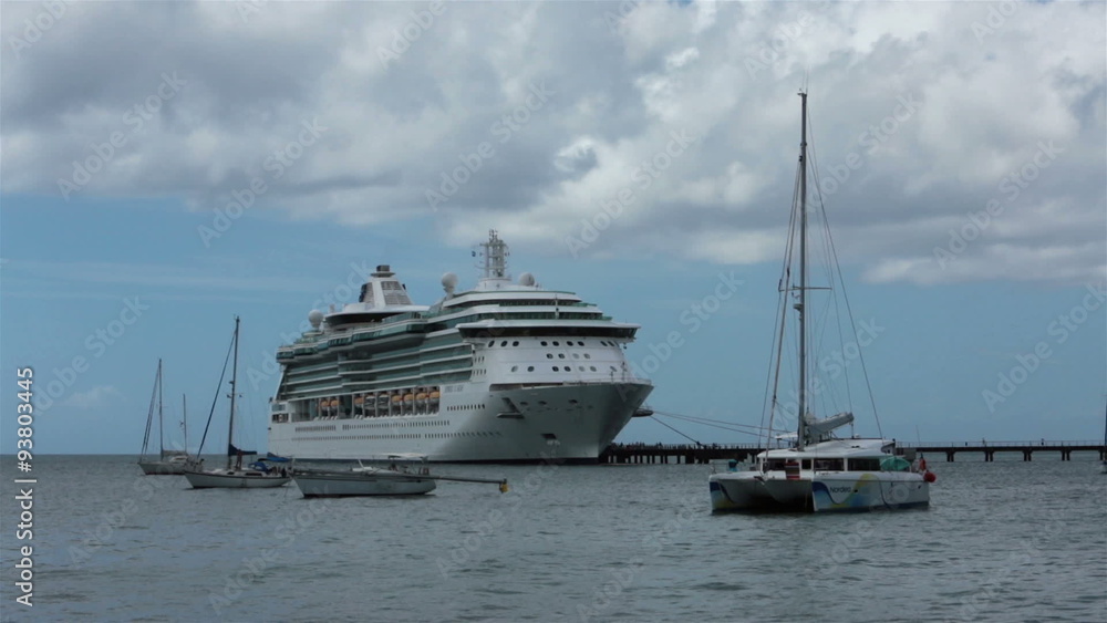 Cruise ship sailboats harbor Martinique HD 1498 Cruise ship sailboats harbor Martinique HD 1498