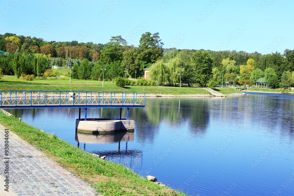 Lake in park Feofania. Kiev, Ukraine