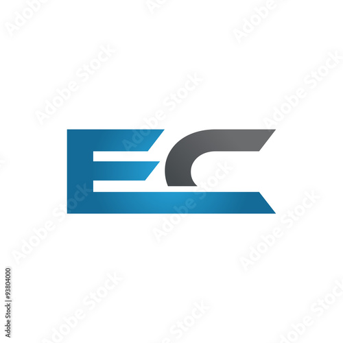 Free Download EC company linked letter logo blue - GFXLoad