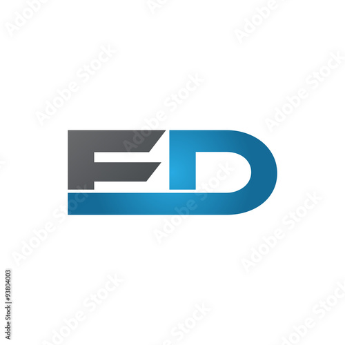 ED company linked letter logo blue