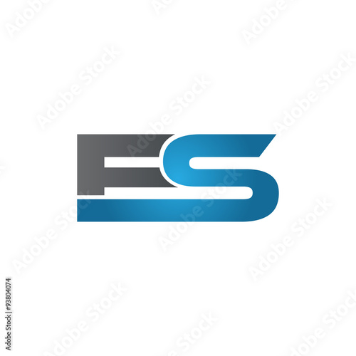 ES company linked letter logo blue