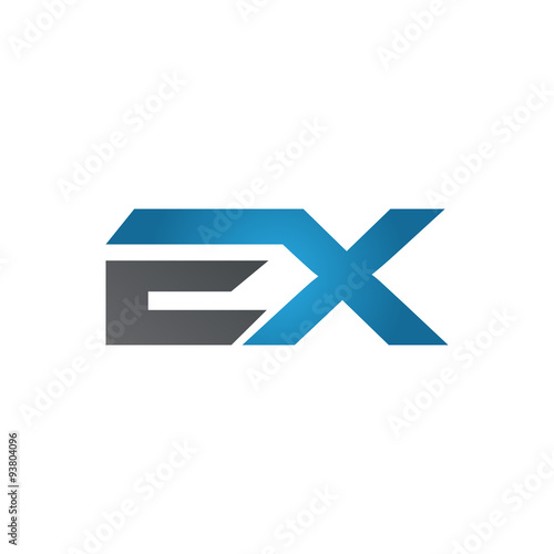 EX company linked letter logo blue