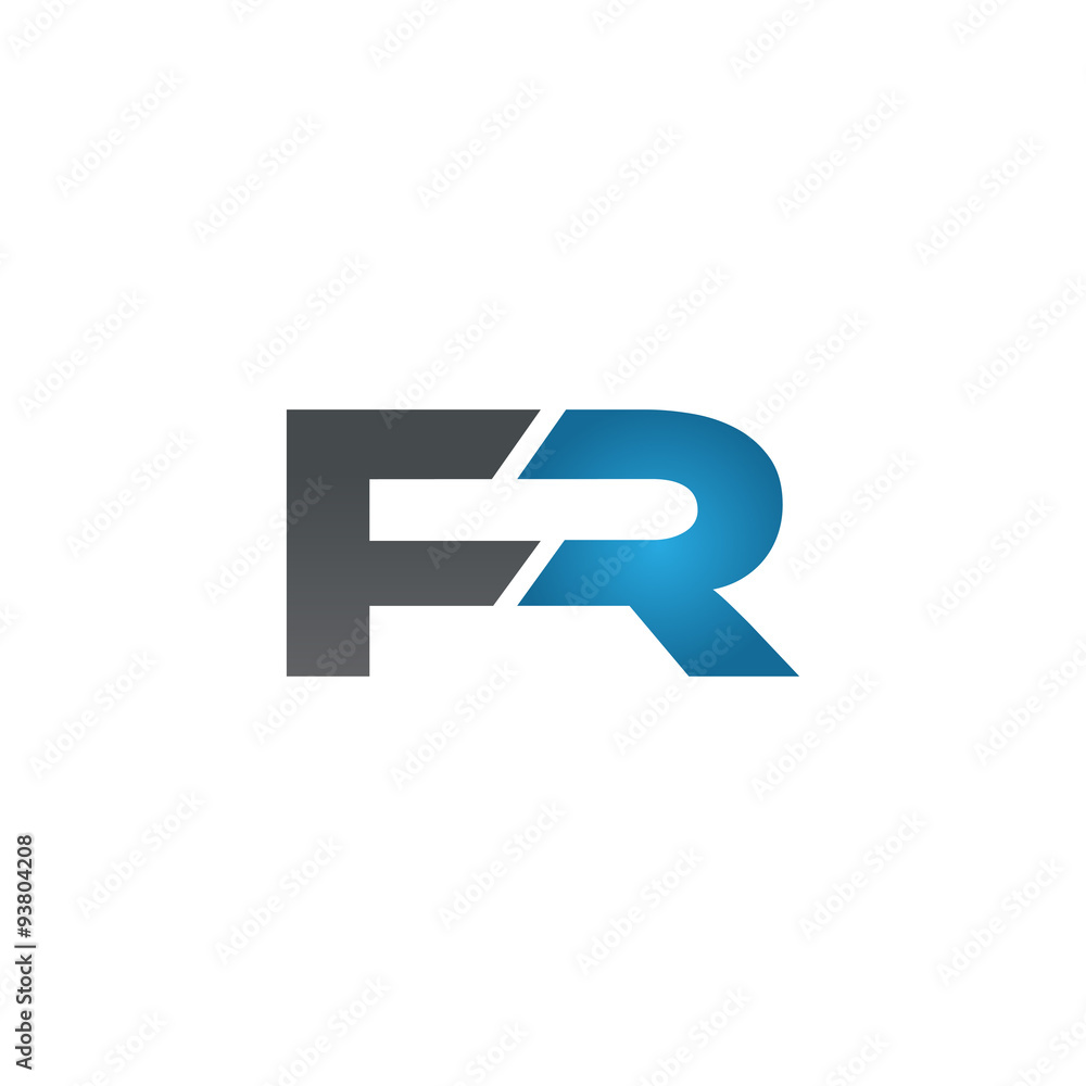 FR company linked letter logo blue FR company linked letter logo blue