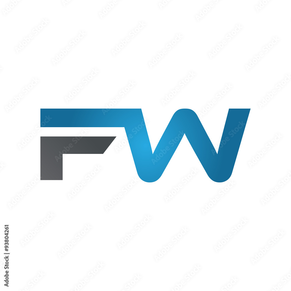 FW company linked letter logo blue FW company linked letter logo blue
