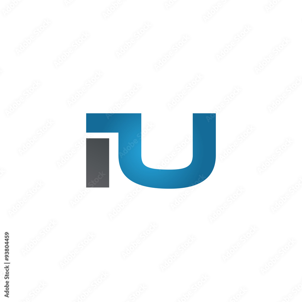 IU company linked letter logo blue IU company linked letter logo blue