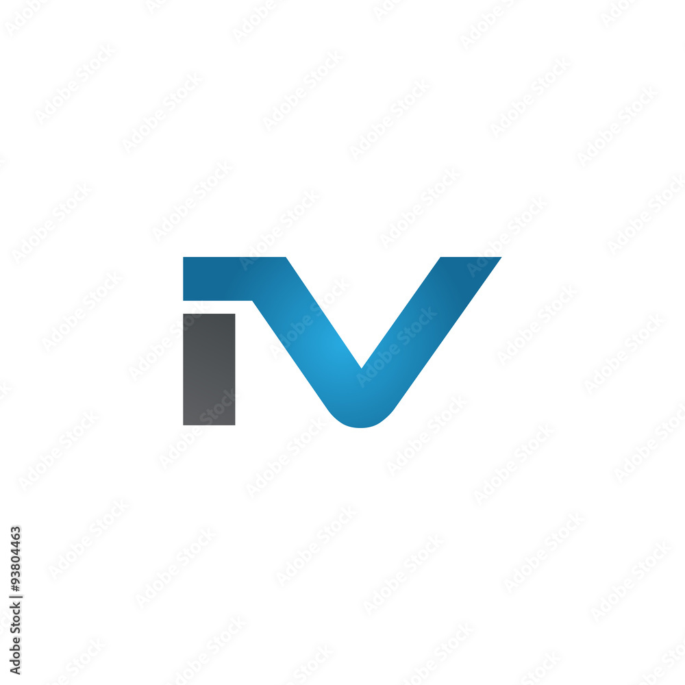 IV company linked letter logo blue IV company linked letter logo blue