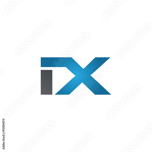 IX company linked letter logo blue