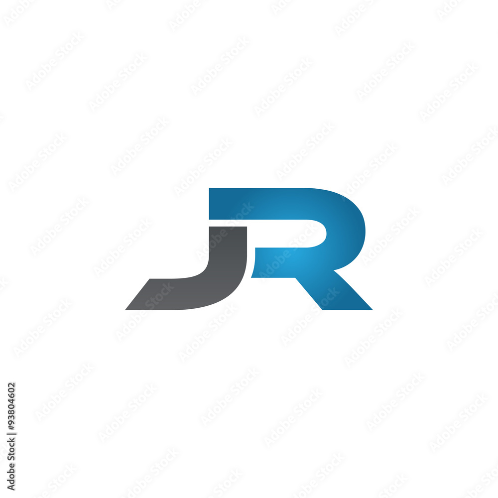 JR company linked letter logo blue JR company linked letter logo blue