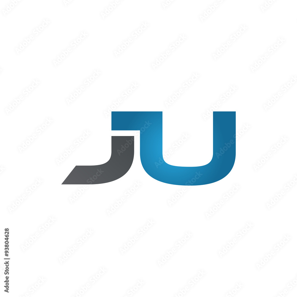 JU company linked letter logo blue JU company linked letter logo blue