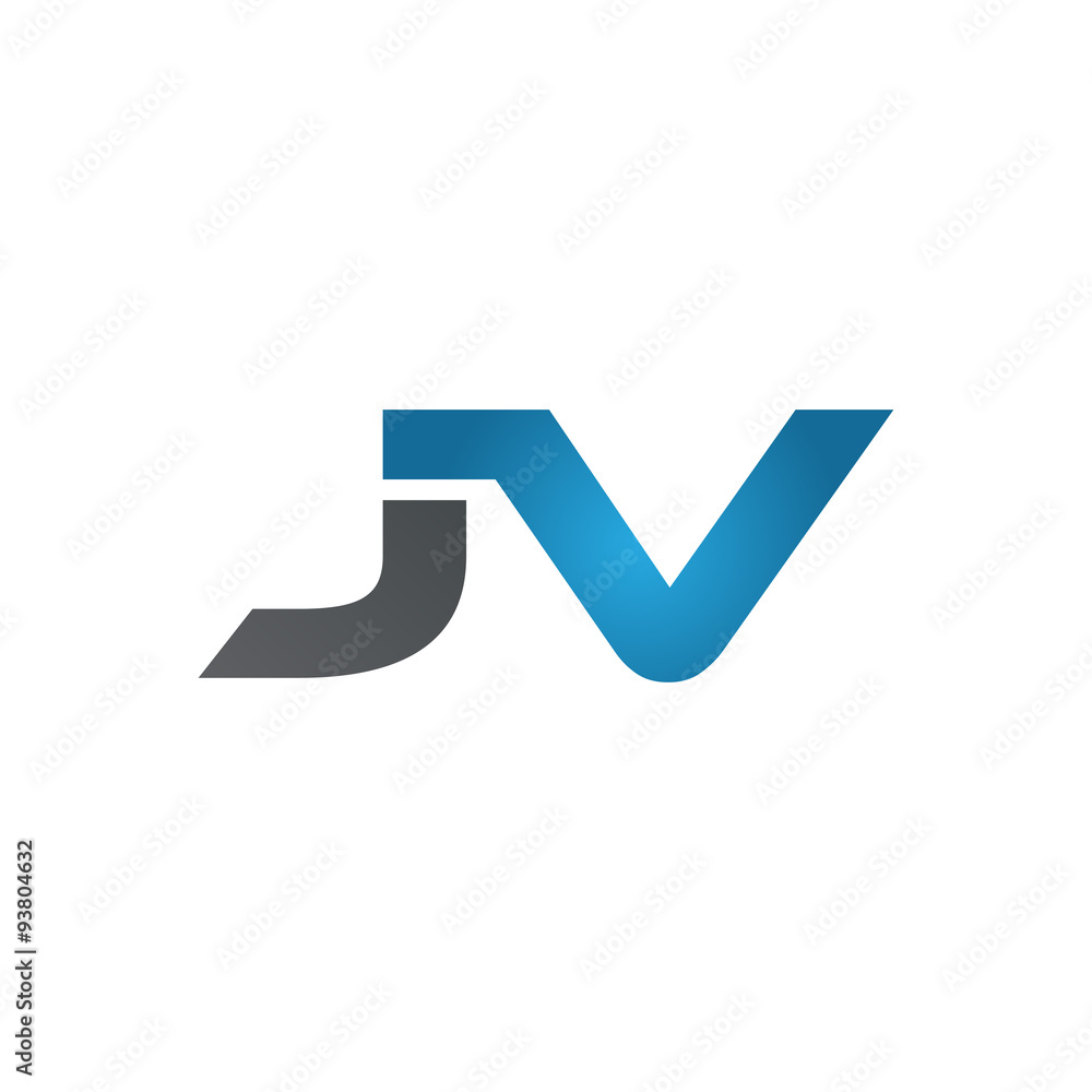 JV company linked letter logo blue JV company linked letter logo blue