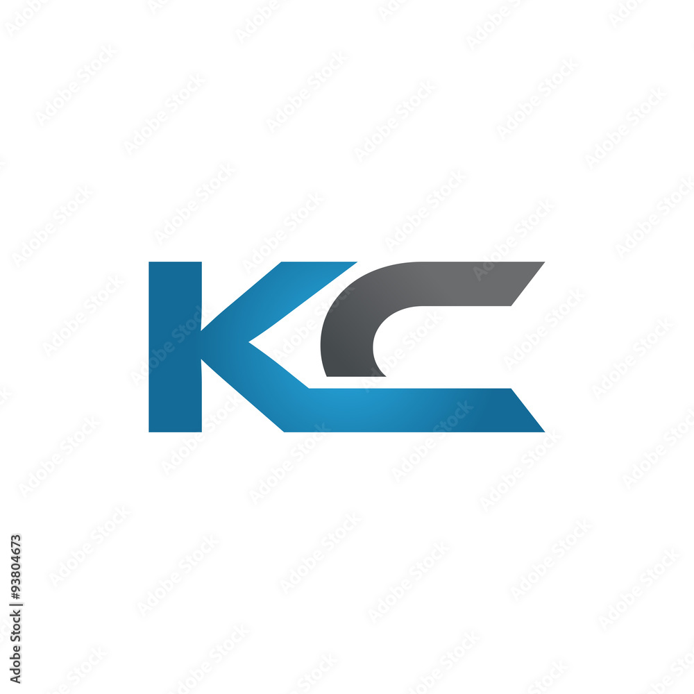 KC company linked letter logo blue KC company linked letter logo blue