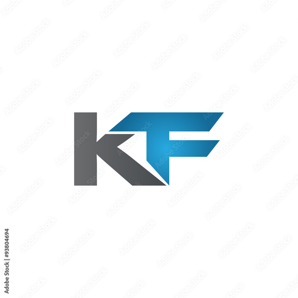 KF company linked letter logo blue KF company linked letter logo blue