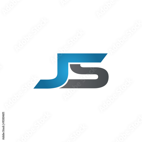 JS company linked letter logo blue