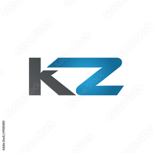 Free Download KZ company linked letter logo blue - GFXLoad