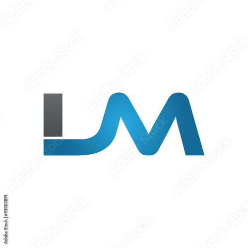 LM company linked letter logo blue
