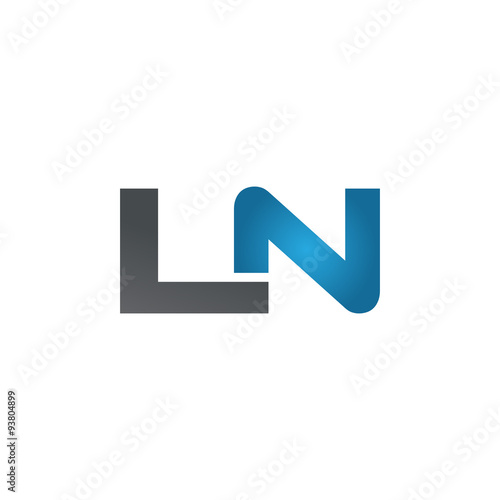 LN company linked letter logo blue