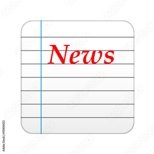 Icono aplicacion hoja cuaderno News rojo