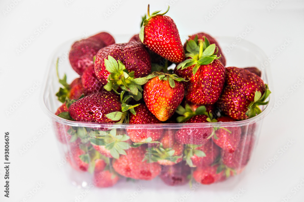 container with strawberries container with strawberries