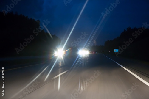night highway traffic