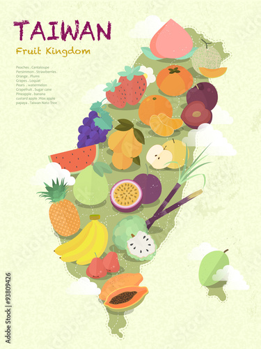 Taiwan fruit map
