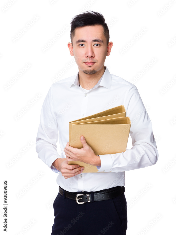 Young Businessman hold with folder Young Businessman hold with folder