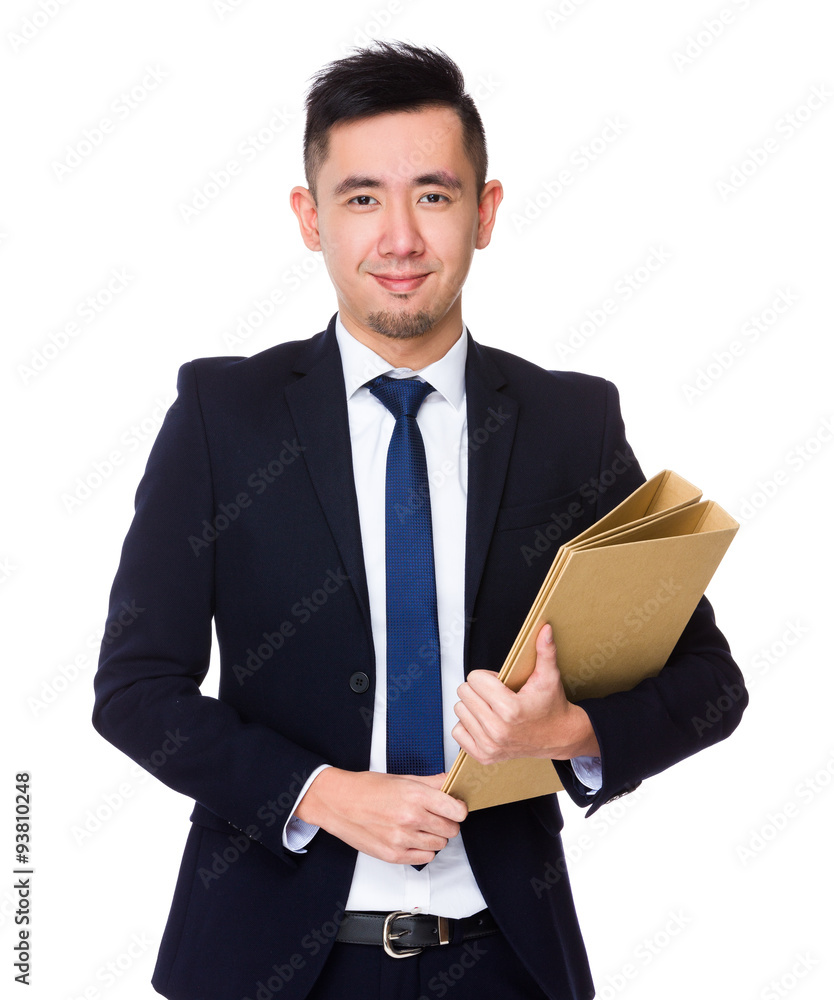 Businessman hold with folder Businessman hold with folder