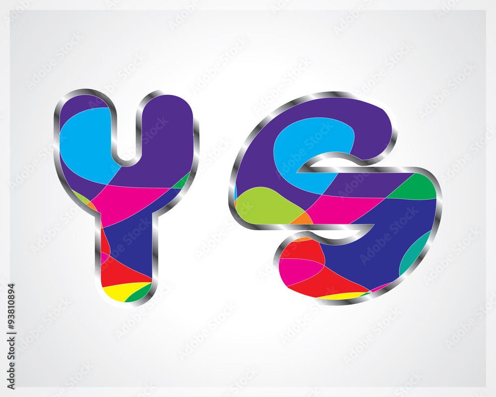 colorful Lines and shaps alphabet set from A to Z colorful Lines and shaps alphabet set from A to Z