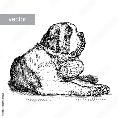 engrave dog illustration 
