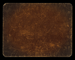 Vintage banner or background isolated on black with clipping path, rich grunge texture, antique paper mounted onto cardboard, suitable for Photoshop blending purposes, hi res.