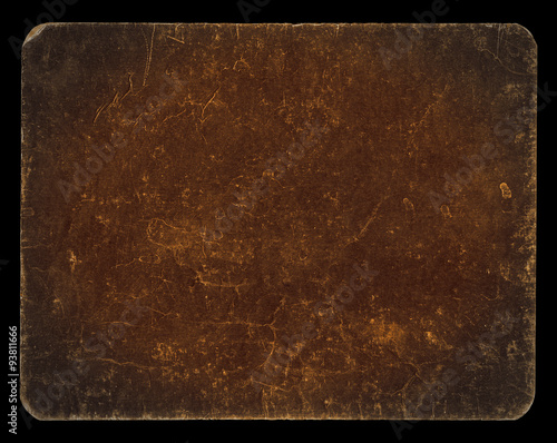 Vintage banner or background isolated on black with clipping path, rich grunge texture, antique paper mounted onto cardboard, suitable for Photoshop blending purposes, hi res.