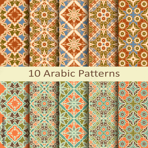 set of ten arabic patterns