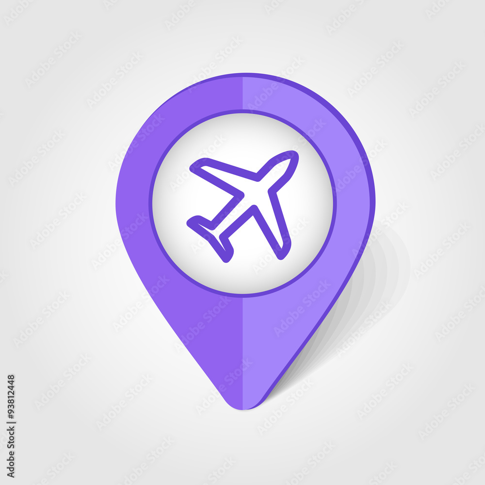 Aircraft, Plane, Airplane map pin icon Aircraft, Plane, Airplane map pin icon