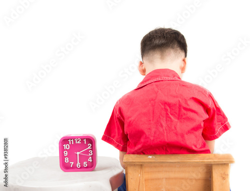 Little boy is punishing on time out photo