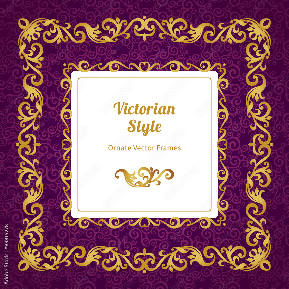 Vector decorative frames in Victorian style.