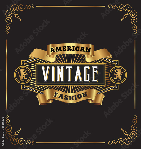 Vintage frame label design. Suitable for Whiskey, Jewelry, Hotel, Coffee shop, Restaurant, Barber, Premium business. Vector illustration