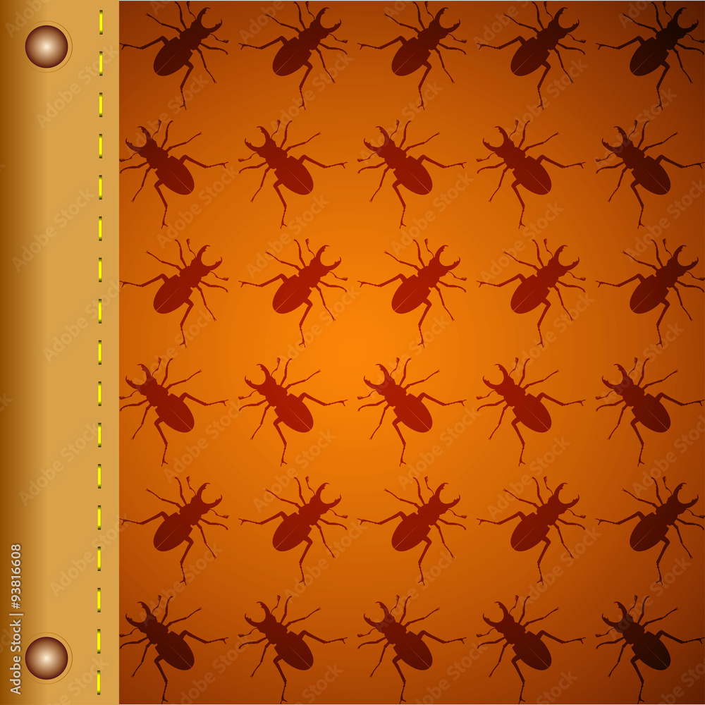 Pattern with beetles vector Pattern with beetles vector