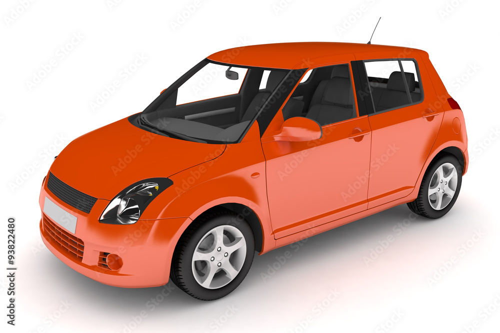Obraz premium Isolated red car.
