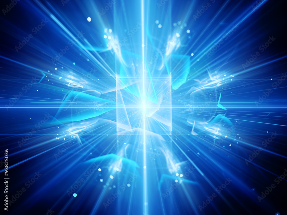 Fototapeta premium Futuristic blue glowing abstract background