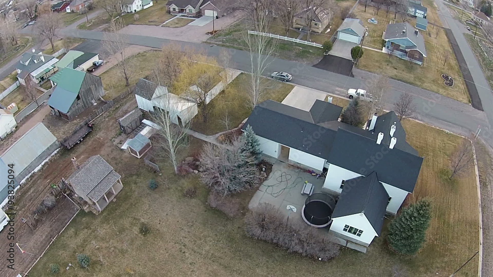 Aerial rural historical farm house garden and village street HD 003 Aerial rural historical farm house garden and village street HD 003