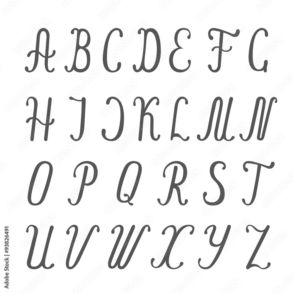 Calligraphic alphabet illustration. Calligraphic alphabet illustration.